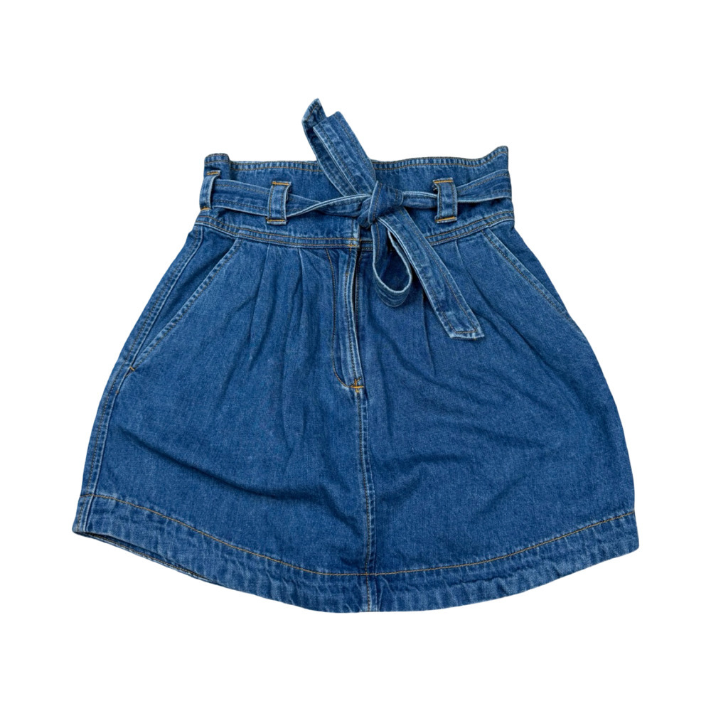 Wilfred Free Kadra Belted Denim Mini Skirt Sz. 0